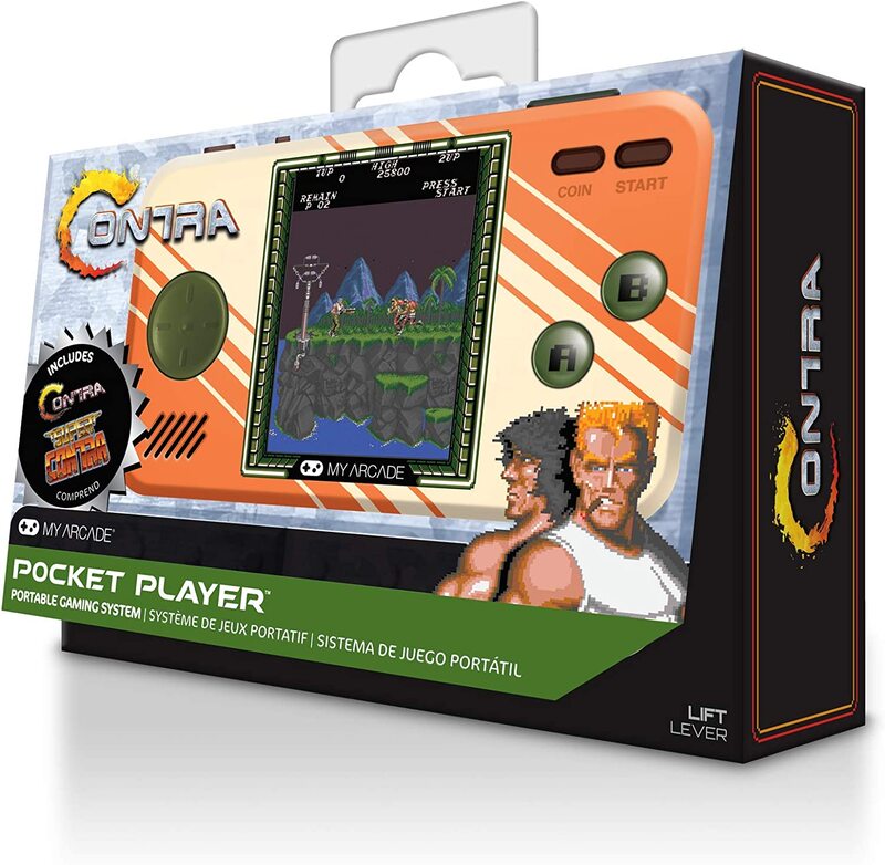 My Arcade Contra Pocket Player 2-In1 Includes Contra and Super Contra Co/Vs Link, Dgunl-3281, Multicolour