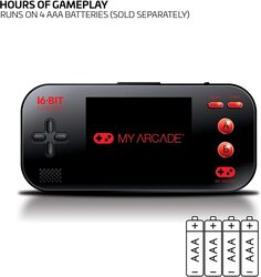 My Arcade Gamer Max Portable 16-Bit Machine Game, DGUN-2878, Black
