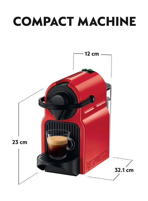 Nespresso Inissia Coffee Machine, C40, Red