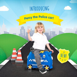 Trunki Percy Police Car UKV Trolley Bag, Blue/Yellow