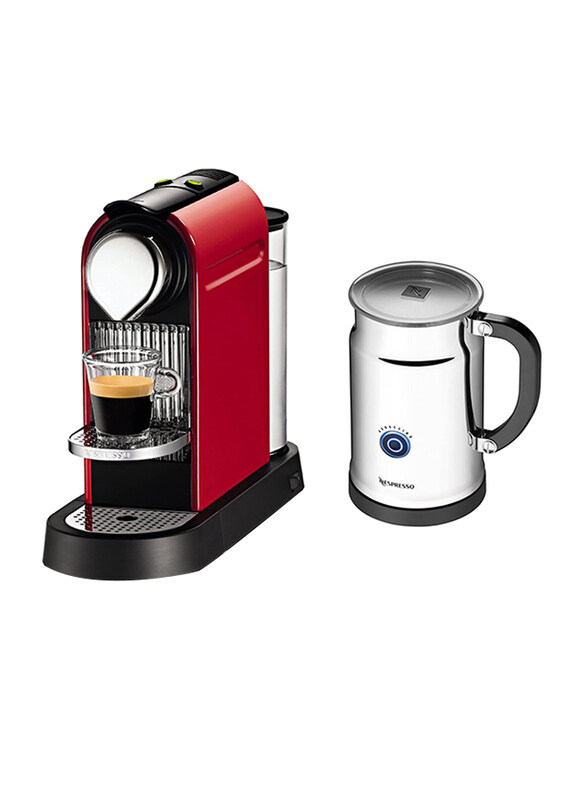 

Nespresso Citiz Single Serve Espresso Machine with Aeroccino Plus Milk Frother, C111, Fire Engine Red