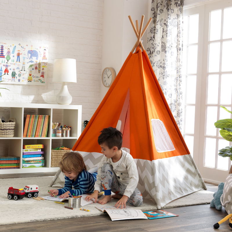 Kidkraft Deluxe Teepee Play Tent, Orange