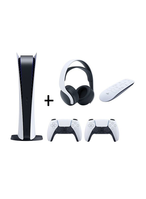 

Sony PlayStation 5 Console, with PS5 PULSE 3D Wireless Headset and PS5 DualSense Wireless Controller and PS5 Media Remote, White/Black