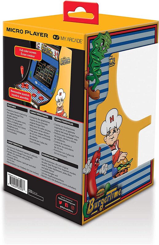 My Arcade 6-inch Collectible Retro Burgertime Micro Player Electronic Games, DGUNL-3203, Yellow/Black