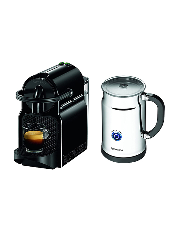 Delonghi Nespresso Inissia Espresso Machine with Aeroccino + Milk Frother, FBA_A+D40-US-BK-NE, Black