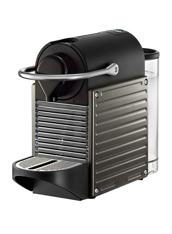 Nespresso Pixie Espresso Machine With Aeroccino Milk Frother, C51BU-TI, Black/Silver