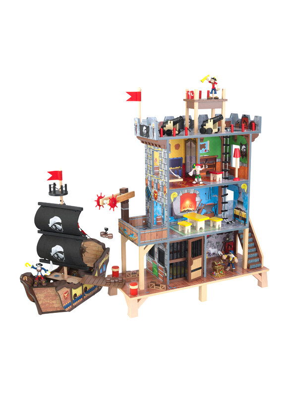 

KidKraft Pirate's Cove Wooden Ship Playset, 17 Pieces, Brown, Ages 3+