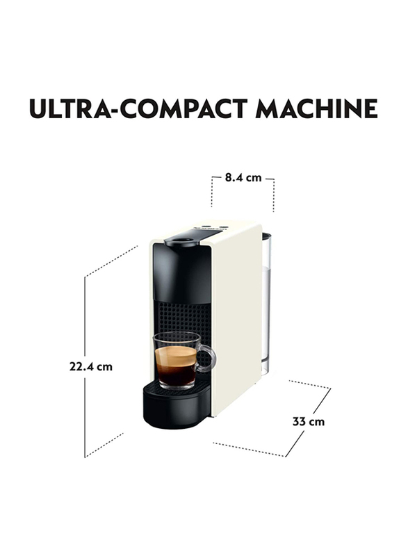 Nespresso Essenza Mini Coffee Machine, 0.6L, 1310W, C30, White