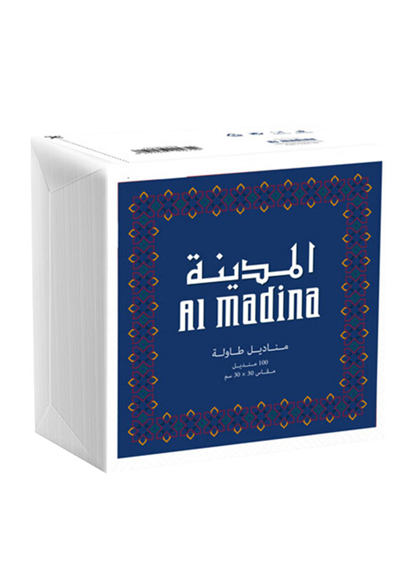 

Al Madina Table Napkin Set, 3 Pieces x 100 Sheets x 1 Ply