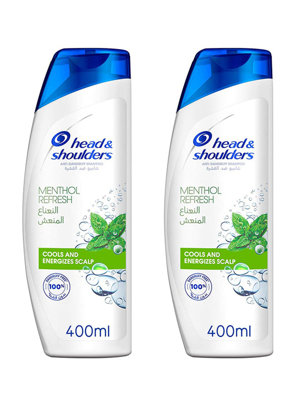 Head & Shoulders Menthol Refresh Anti-Dandruff Shampoo for All Hair Types, 400ml x 2 Pieces