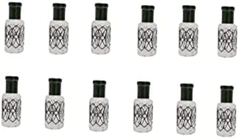 12 Pcs 12ml Black Design Mini Glass Bottles With Glass Sticks