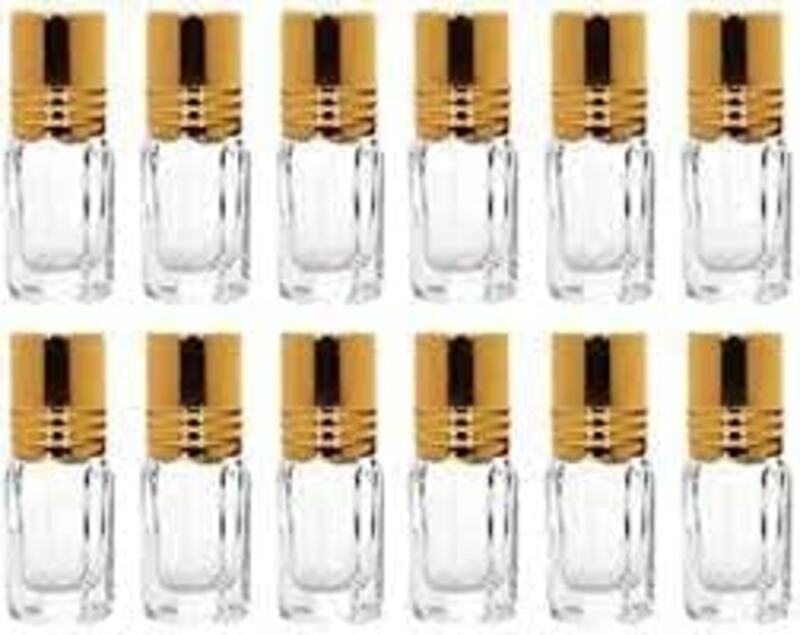 12 Pcs 12ml Mini Glass Roll-on Bottles Clear Essential Oil Liquid Roller Refillable Perfume Bottle for Travel Home