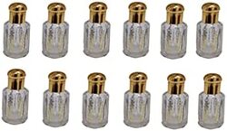 12PCS 12ml Glass Empty Refillable Perfume Essential Oil Attar Bottle with glass sticks