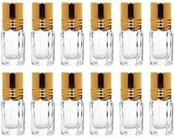12 Pcs 6ml Mini Glass Roll-on Bottles Clear Essential Oil Liquid Roller Refillable Perfume Bottle
