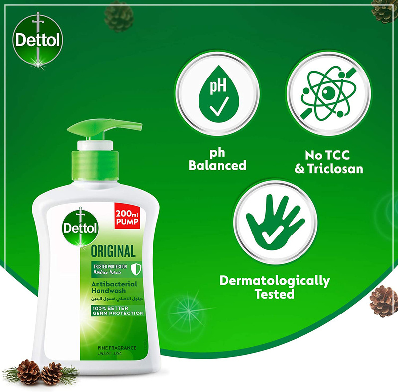 Dettol Original Pine Anti-Bacterial Hand Wash, 200ml