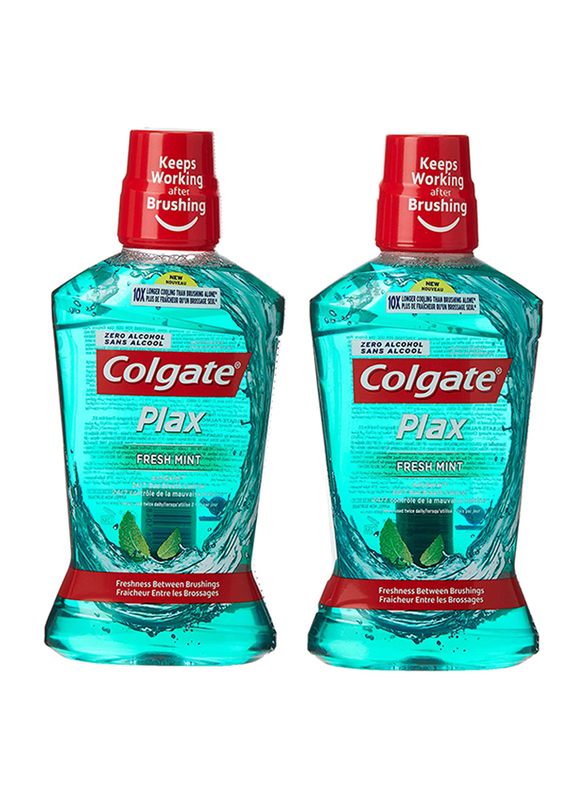 Colgate Plax Fresh Mint Mouthwash, 500ml, 2 Pieces