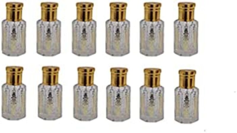 12PCS 12ml Glass Empty Refillable Perfume Essential Oil Attar Bottle with glass sticks