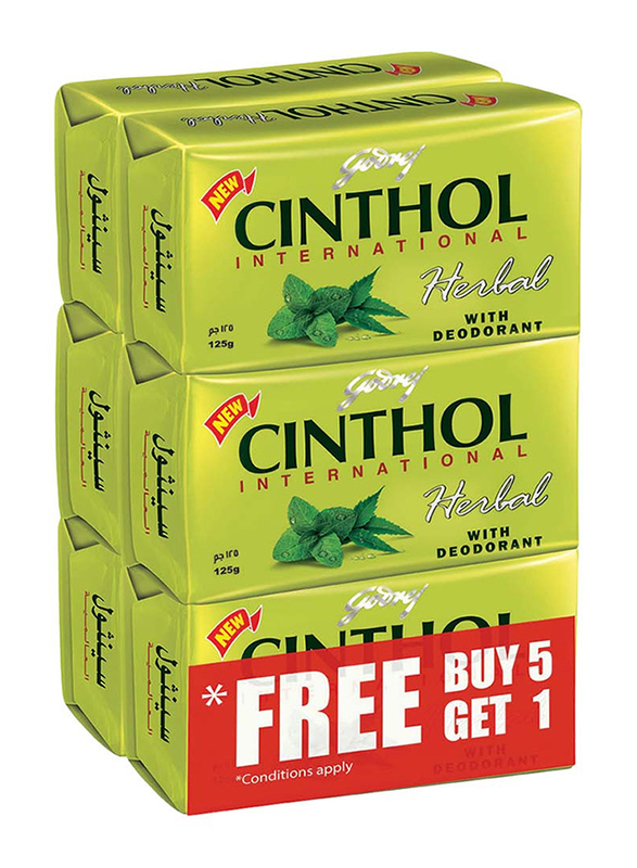 Cinthol International Herbal Soap Bar, 125gm, 6 Pieces