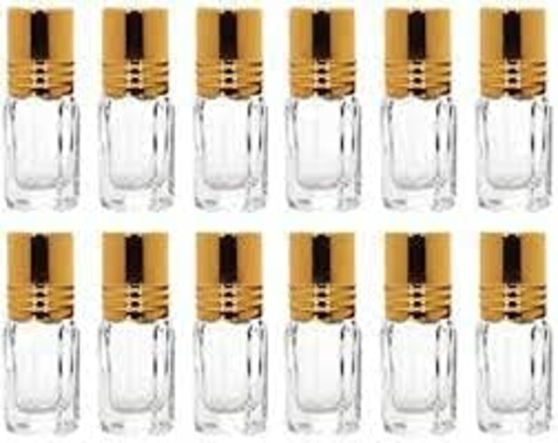 12 Pcs 6ml Mini Glass Roll-on Bottles Clear Essential Oil Liquid Roller Refillable Perfume Bottle for Travel Home