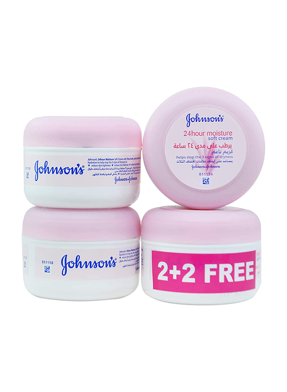 Johnson's 24hour Moisture Soft Cream, 200ml, 4 Pieces