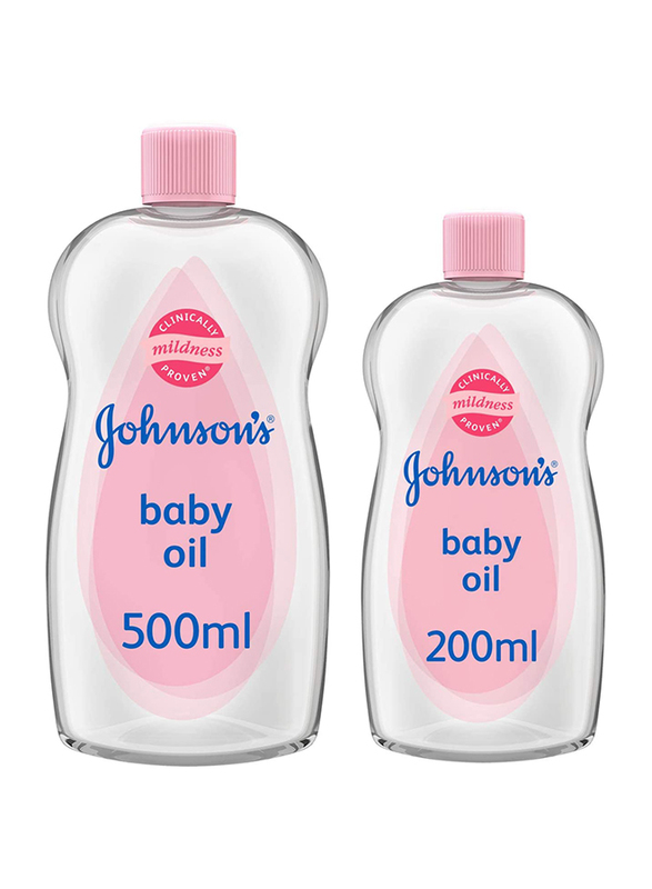 Johnson's Baby 500ml Moisturizing Baby Oil for Babies with Baby Oil 200ml, Clear