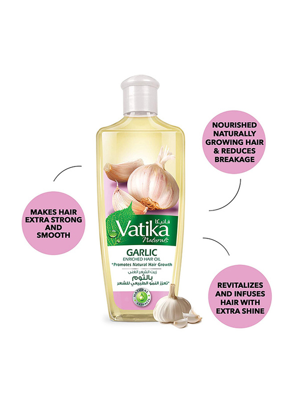 Dabur Vatika Naturals Garlic Enriched Hair Oil for All Hair Types, 200ml