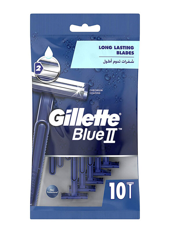 

Gillette Blue II Chromium Coating Razors, 10 Pieces