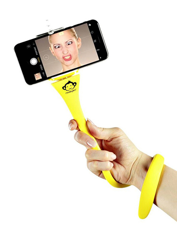 Monkeystick Mobile Phone & GoPro Tripod Non-Slip Silicone Coating Flexible Selfie Stick, Yellow