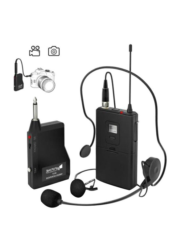 FIFINE K037B Wireless Lavalier/Head-Worn Microphone, Black