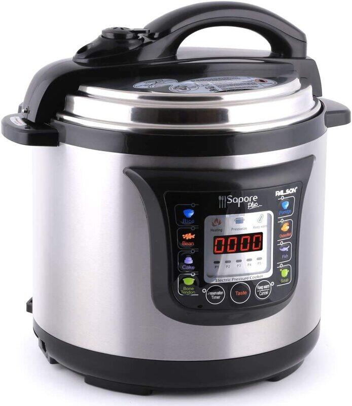 Palson Sapore Plus Programmable Electric Pressure Cooker, Silver, 8  Litre, 3 Year Warranty