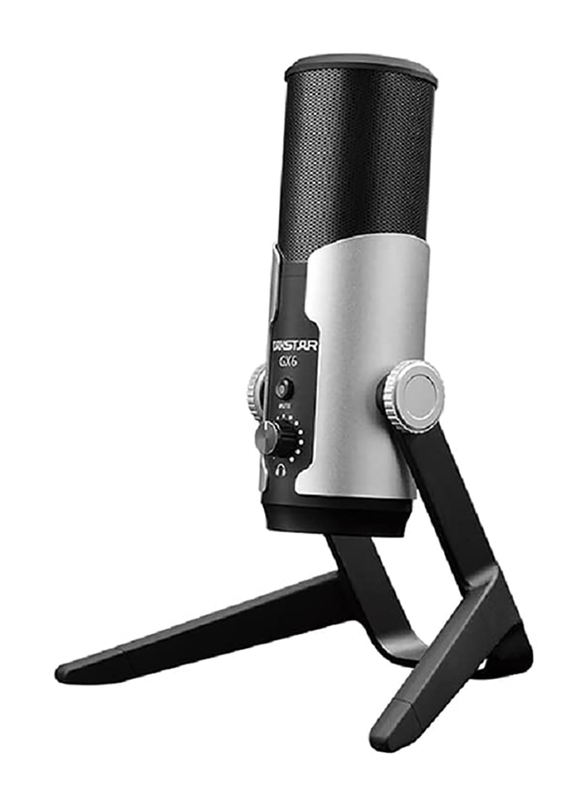 Takstar GX6 USB Desktop Stereo Digital Condenser Microphone, with Shock Mount, Silver