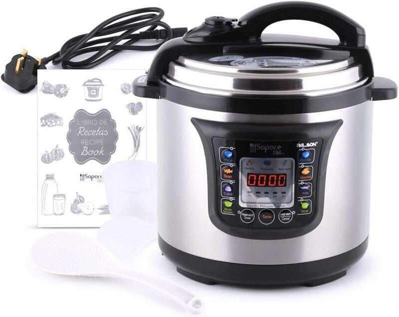 Palson Sapore Plus Programmable Electric Pressure Cooker, Silver, 8  Litre, 3 Year Warranty