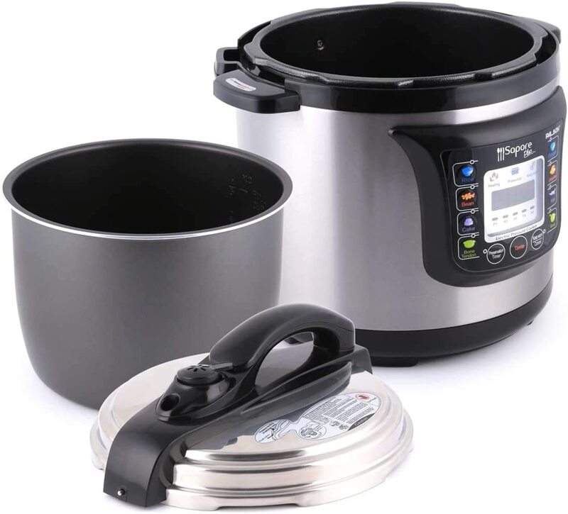 Palson Sapore Plus Programmable Electric Pressure Cooker, Silver, 8  Litre, 3 Year Warranty