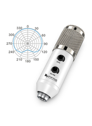 FIFINE K056A USB Condenser Microphone for PC Laptop, White
