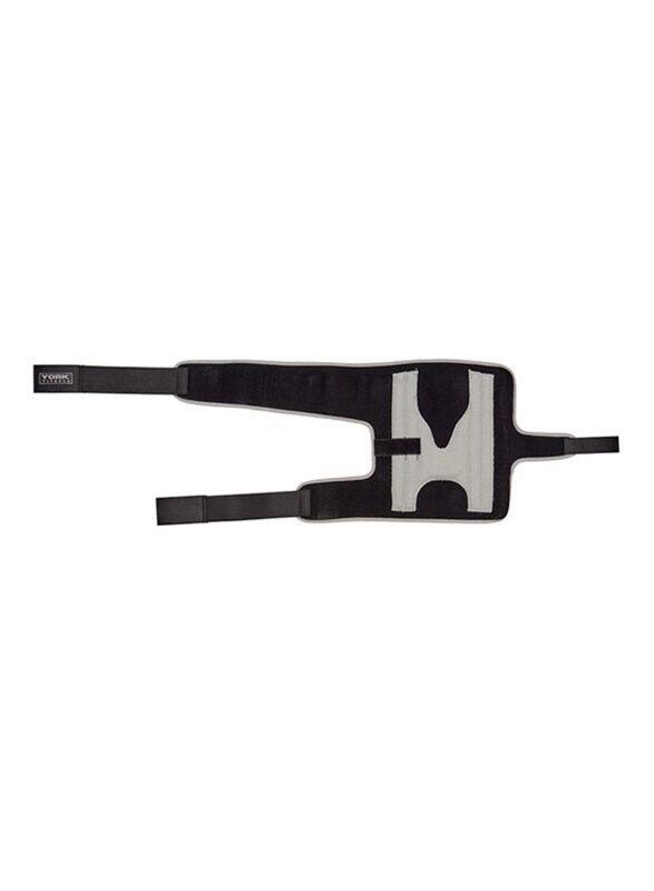 

York Fitness Adjustable Stabalised Knee Support Straps, Black/Grey