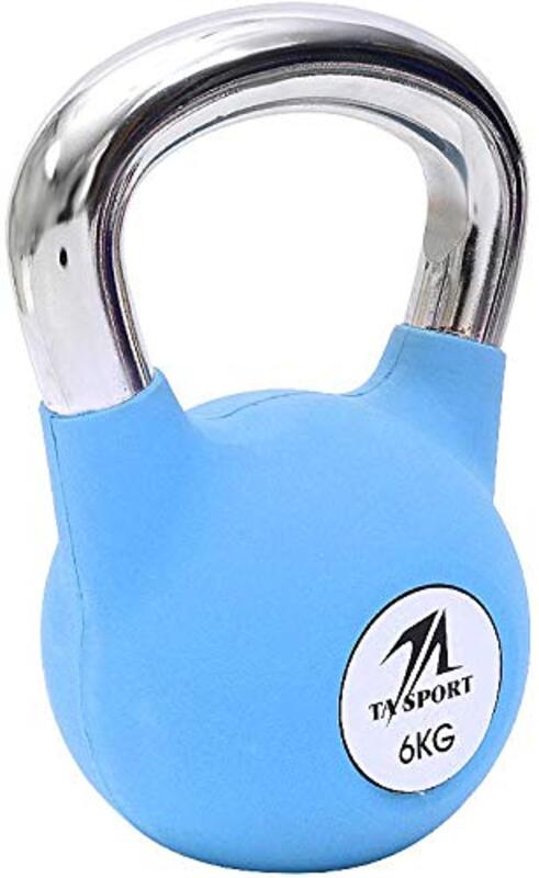 TA Sports Rubber Kettlebell, 6Kg, DB2175, Light Blue