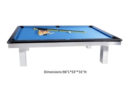 Milano 8-Feet Billiards Table, Blue/White