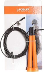 Liveup Sports Cable Jump Rope, Ls3122, Black/Orange