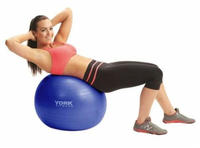 York Fitness Anti-Burst Gym Ball with Pump, 55cm, 24010103, Blue