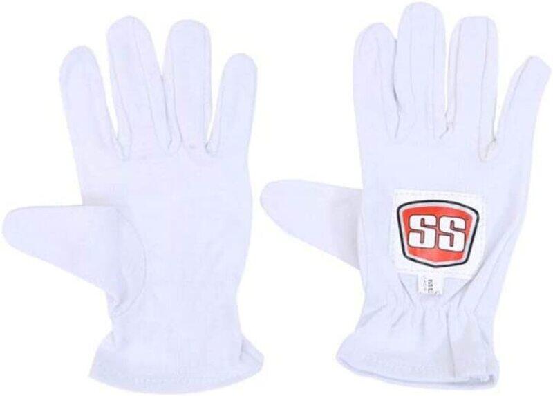 

Ss Cricket Wicket Keep Inners Match Gloves, 2 Piece, White