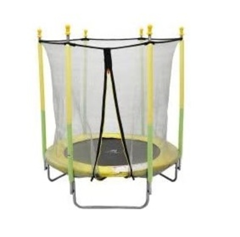 TA Sport Mini Trampoline with Safety Net, 50 inch, Yellow/Blue