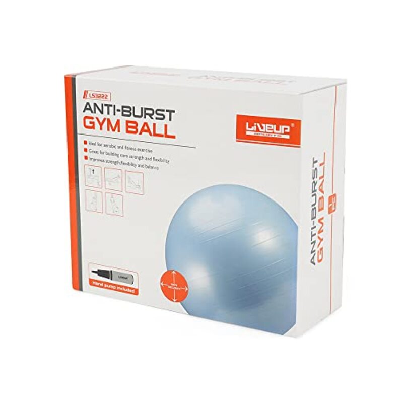 Liveup Anti Burst Gym Ball, 55cm, Blue