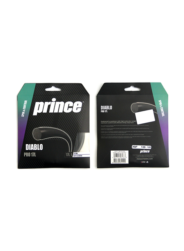 Prince Diablo Pro 17L Tennis String, Black