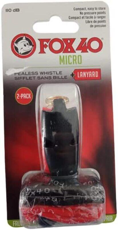 

Fox 40 Micro Whistle with Linyard, 9512-2608, Black/Red