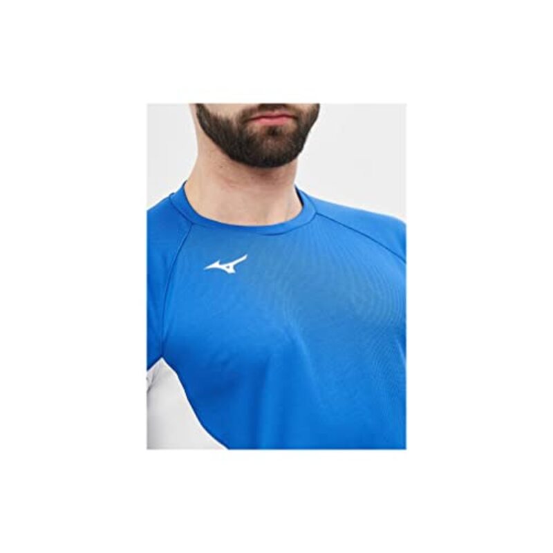 Mizuno Polyester Authentic T-Shirt for Men, L, Blue