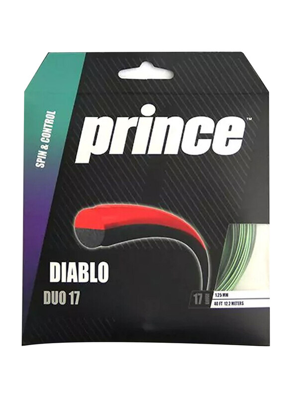 

Prince Diablo Duo 16 Tennis String, 200 Meter, 7J978320080, Black/Green