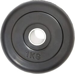 TA Sports Rubber Weight Plate, 1KG, 54050410, Black
