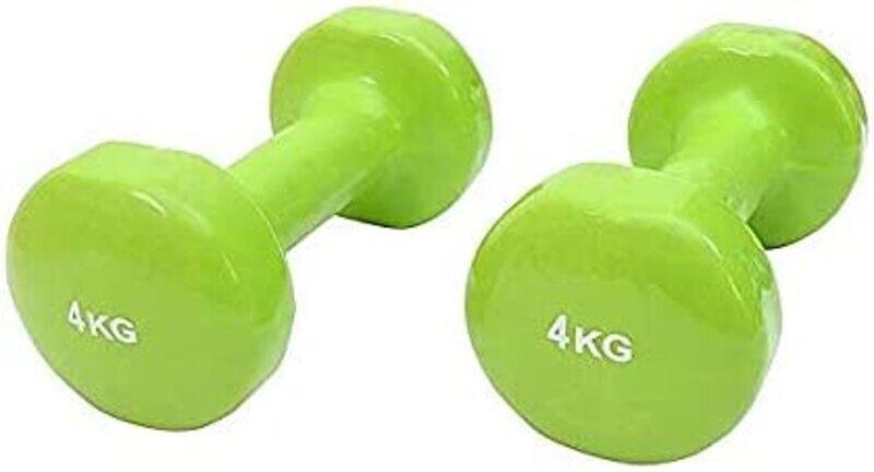 

LiveUp Vinyl Classical Head Dumbbell Set, 2 x 4KG, LS2001, Green
