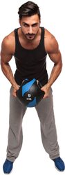 Live Up Medicine Ball with Grip, 9KG, Blue/Black