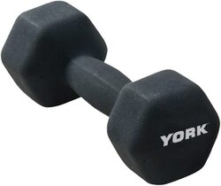 York Fitness Single Neoprene Hex Coating Dumbbells Set, 2 x 1KG, 54040790-101, Black